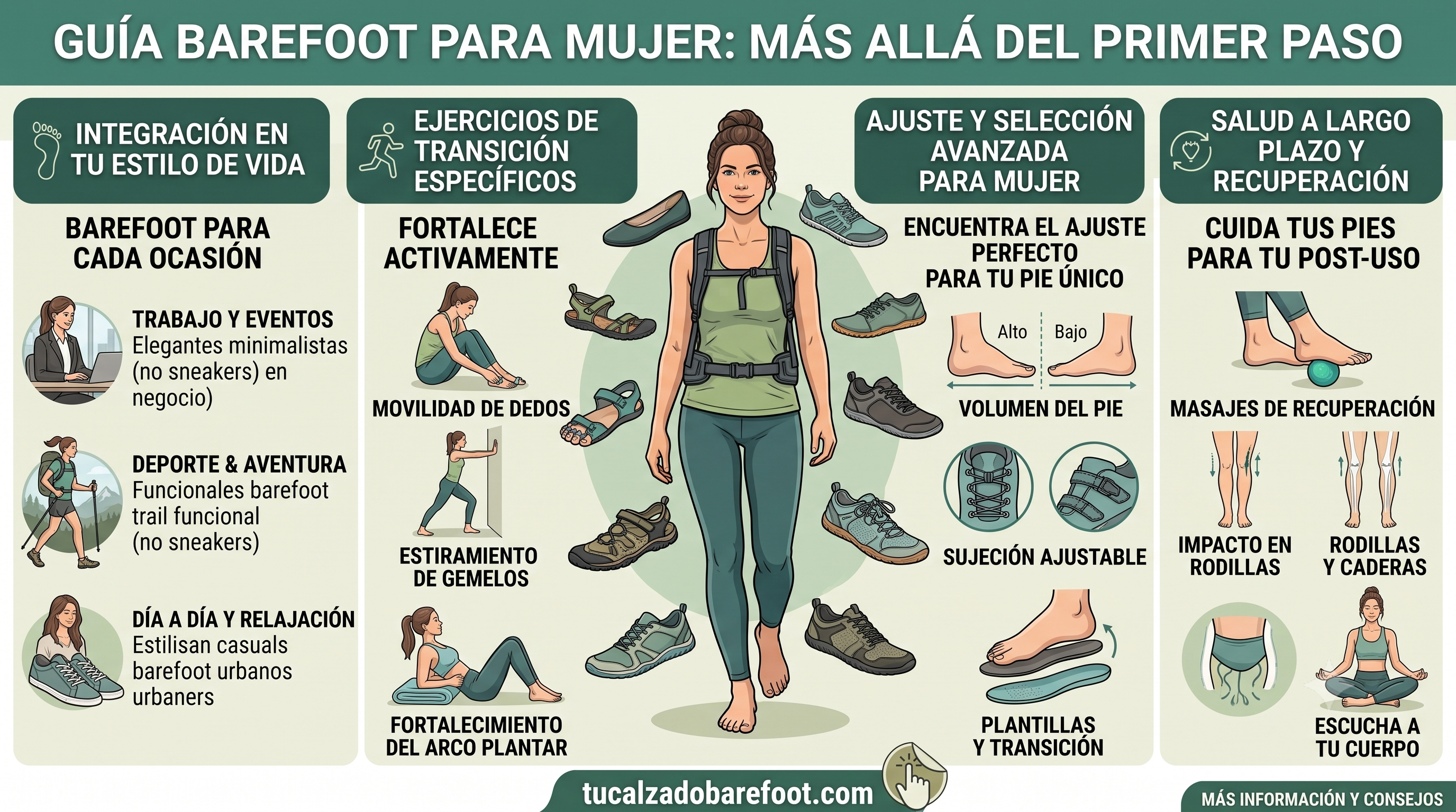 Cómo hacer la transición al calzado barefoot para mujer sin lesionarte: plan progresivo semana a semana